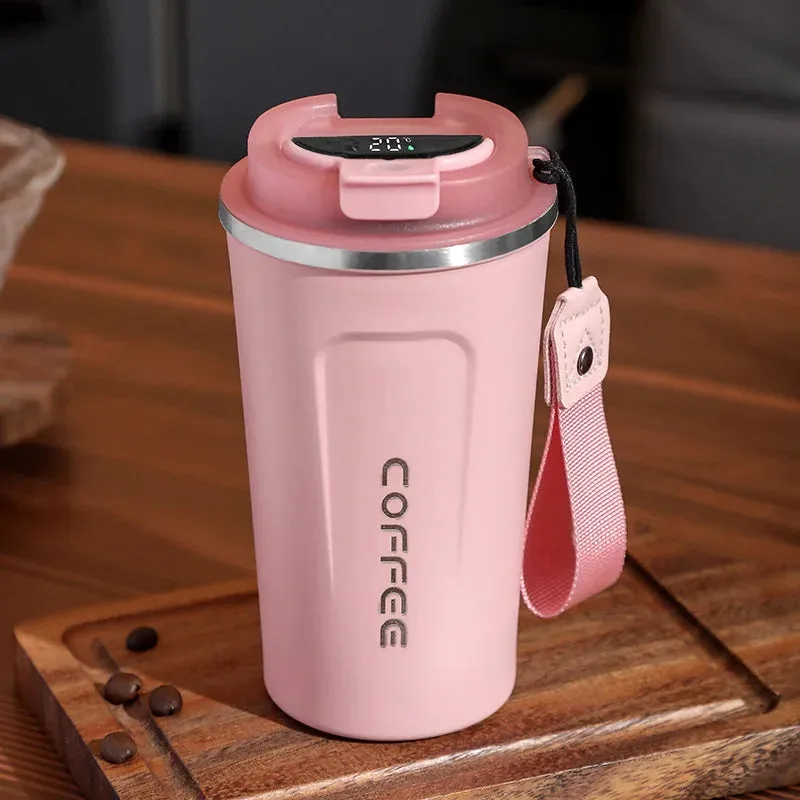 380/510ml Thermos Coffee Mug Stainless Steel Coffee Cup Temperature Display Vacuum Flask Thermal Tumbler Insulated Water Bottle