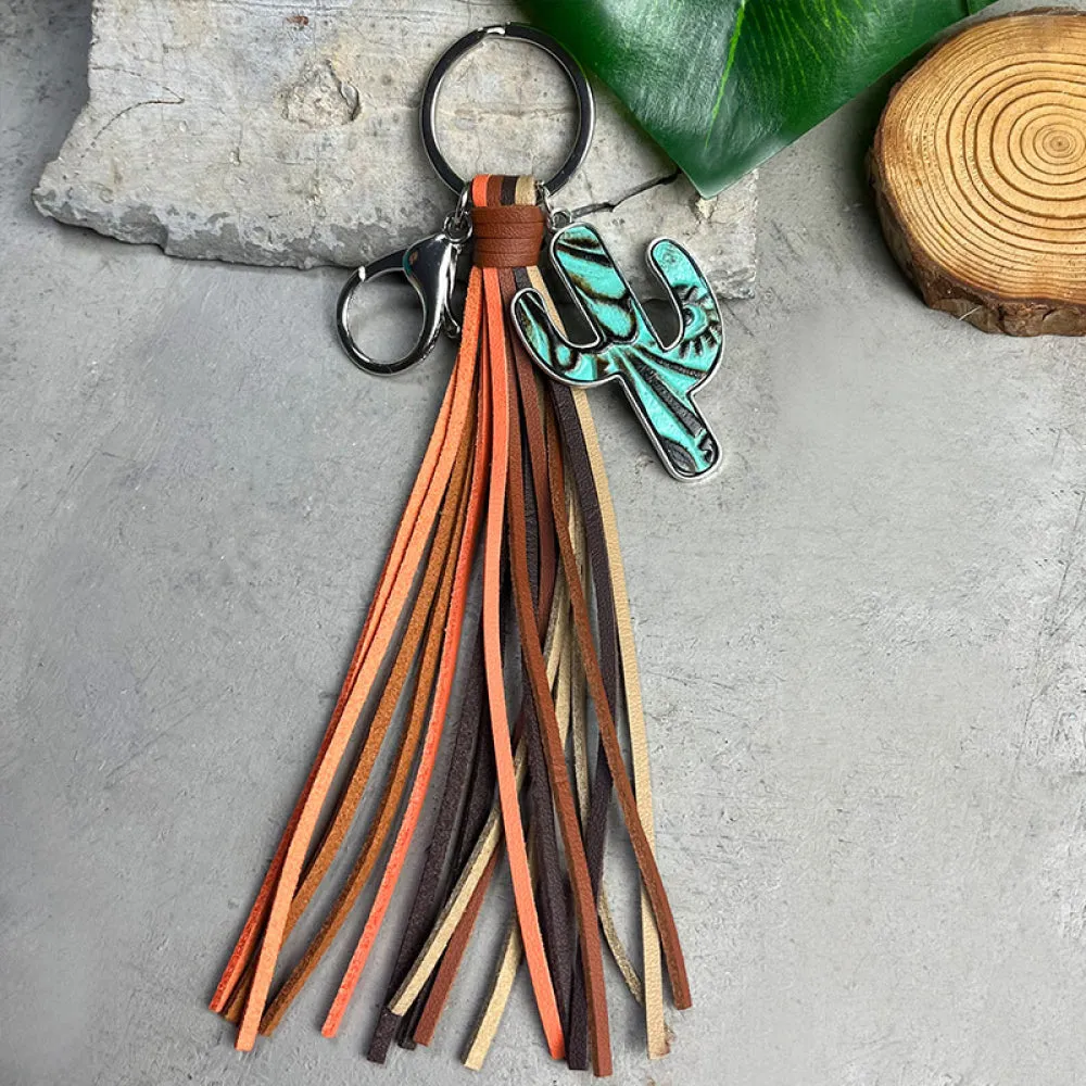 5 Chic Tassel Cactus Keychains ea.