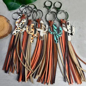 5 Chic Tassel Cactus Keychains ea.