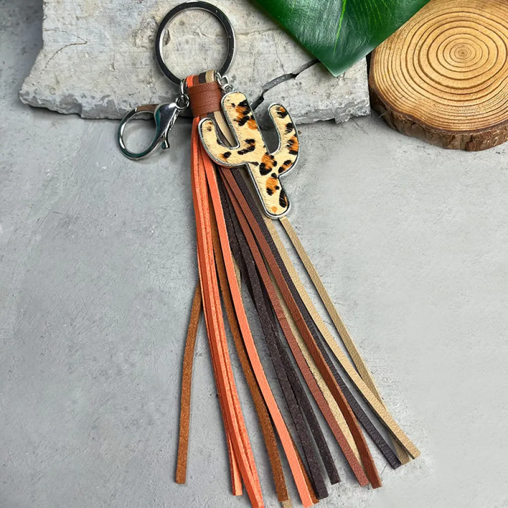 5 Chic Tassel Cactus Keychains ea.