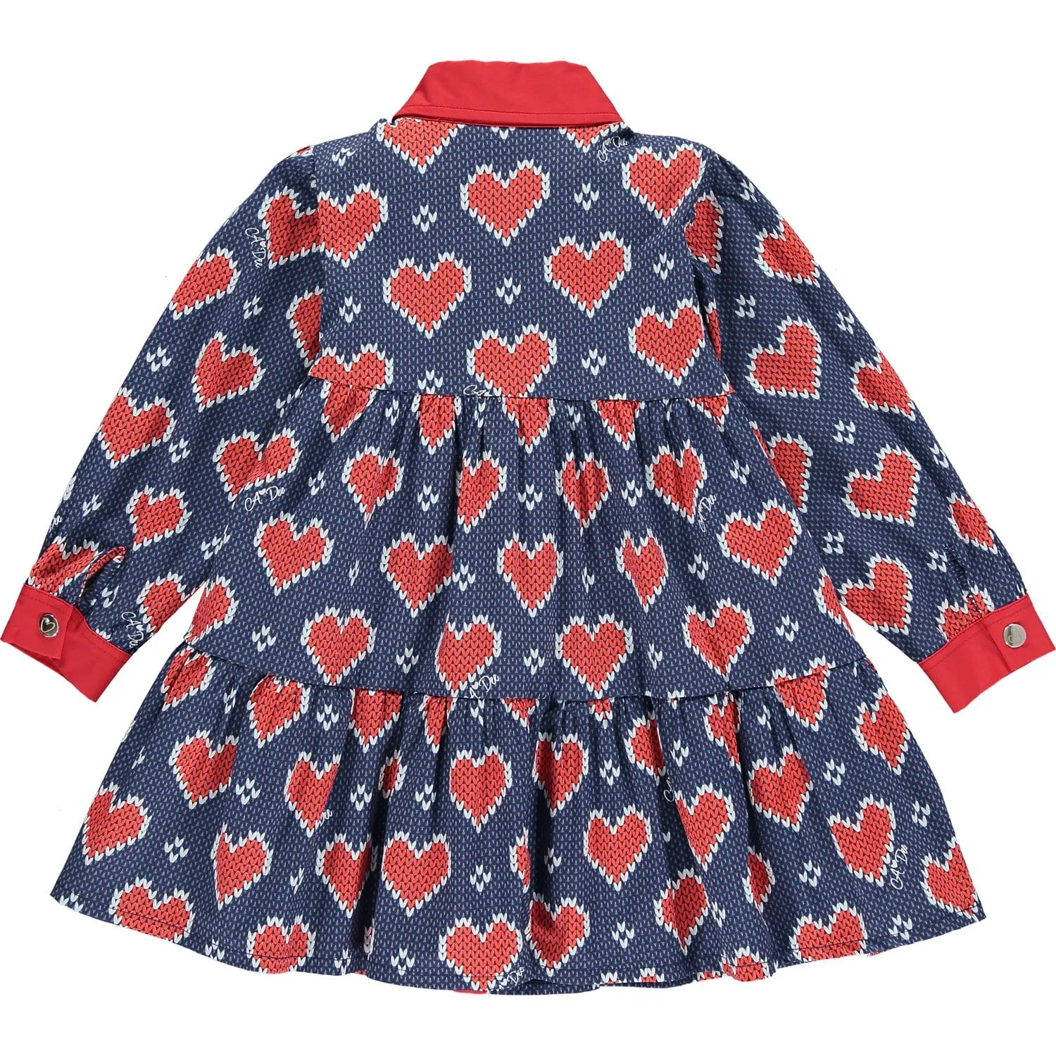 A DEE - Knitted Heart Shirt Dress - Navy