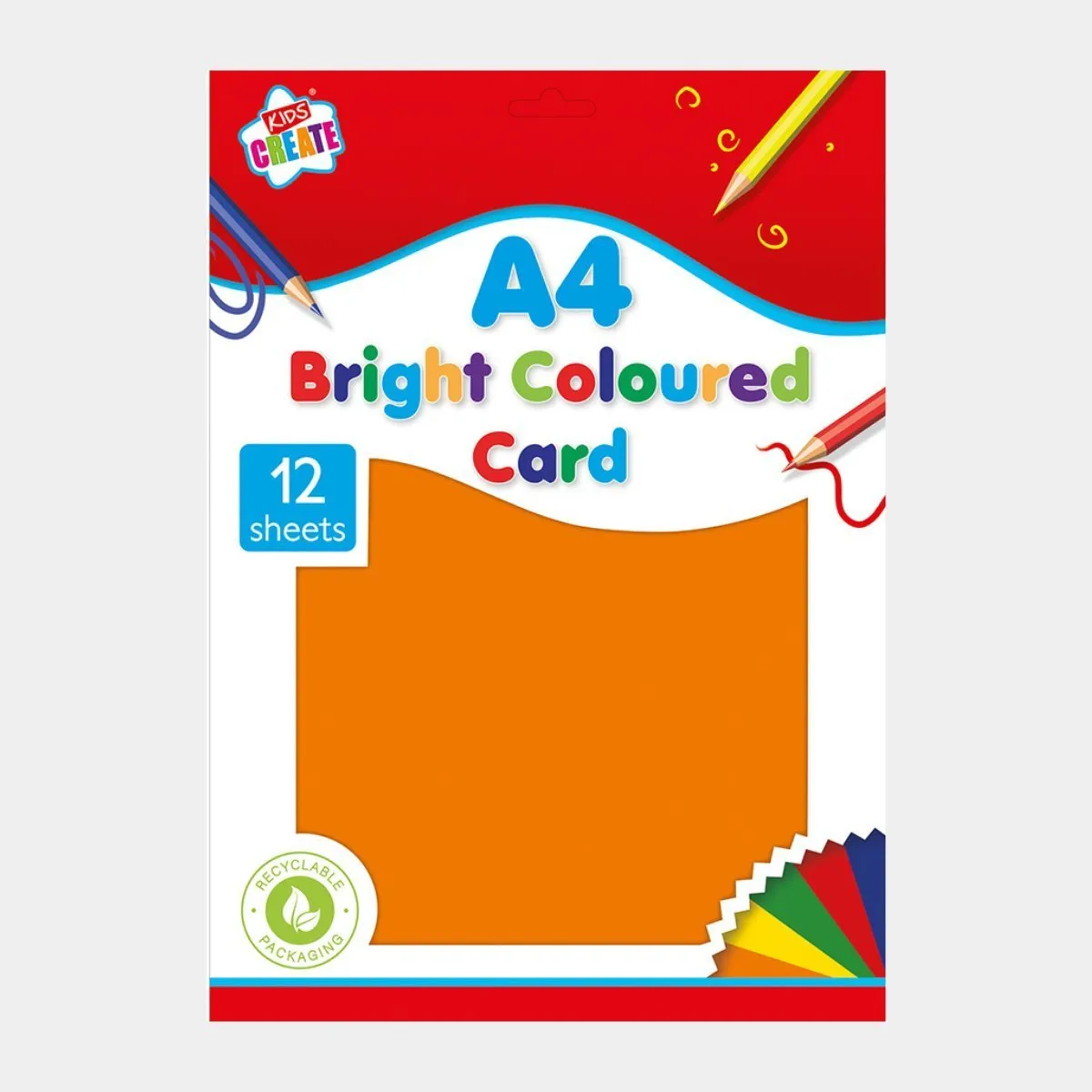 A4 12 Sheets of Bright Cards