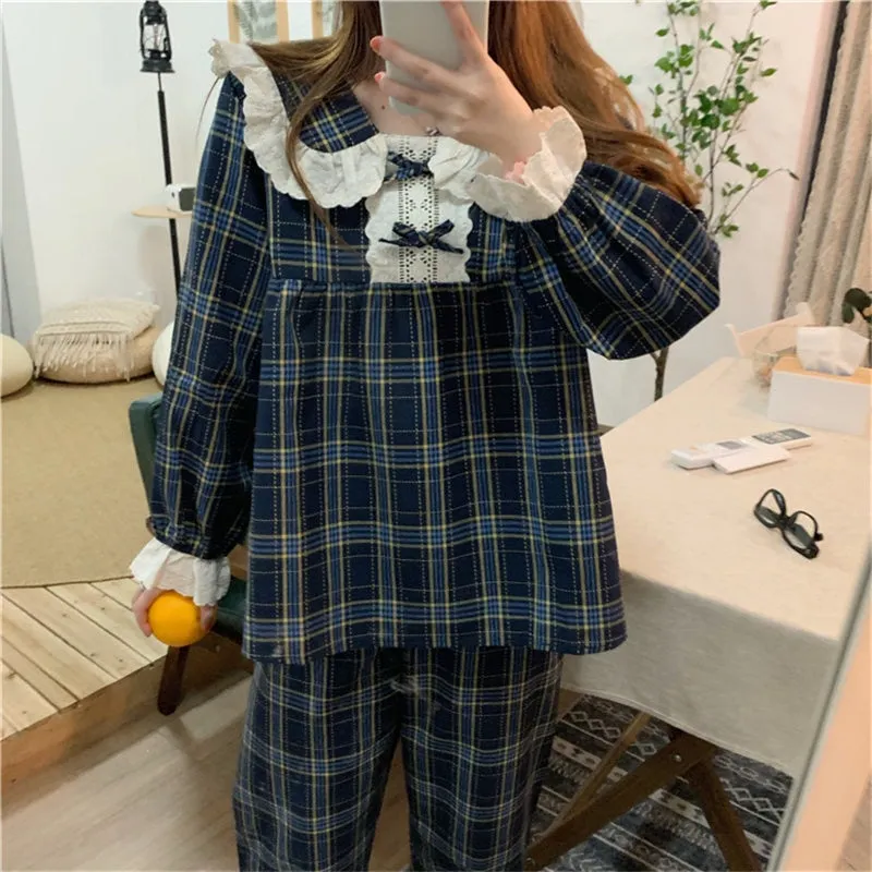 Alien Kitty 2020 Chic Plaid Sleepwear