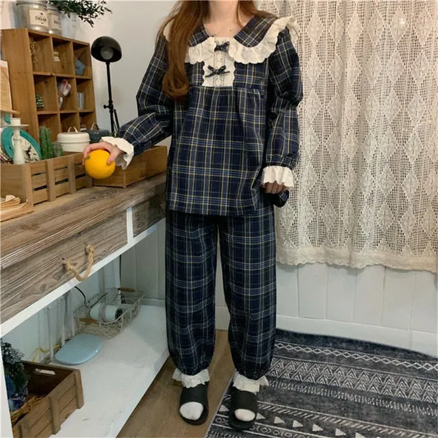 Alien Kitty 2020 Chic Plaid Sleepwear