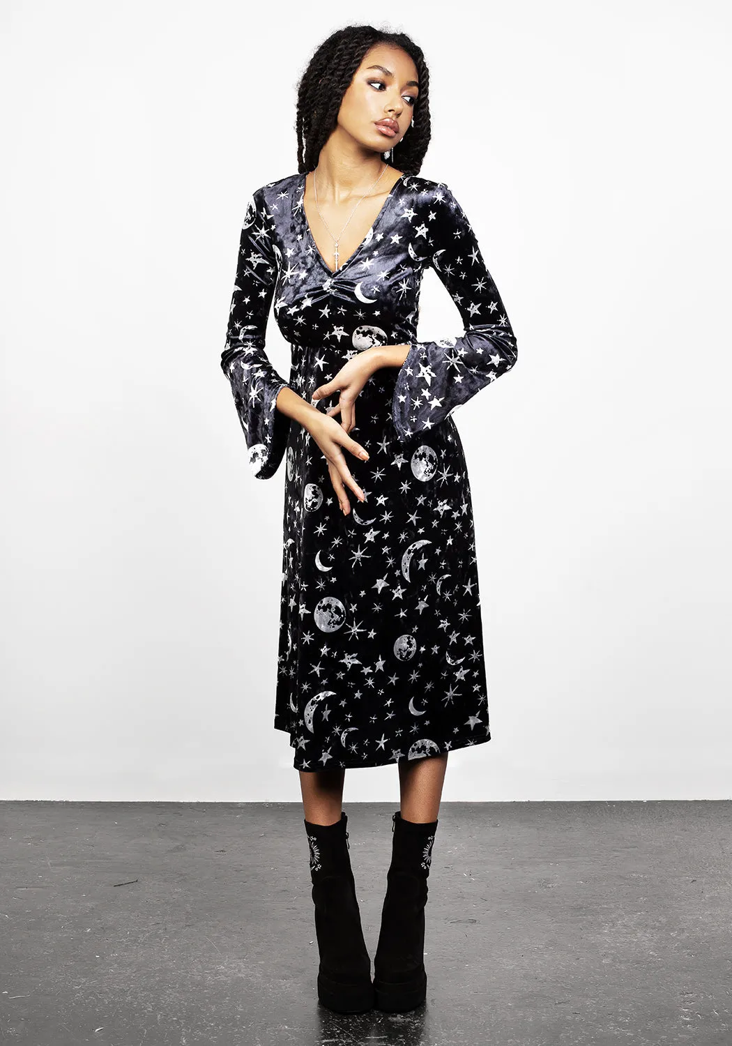 ALLNIGHTER VELVET MIDI DRESS