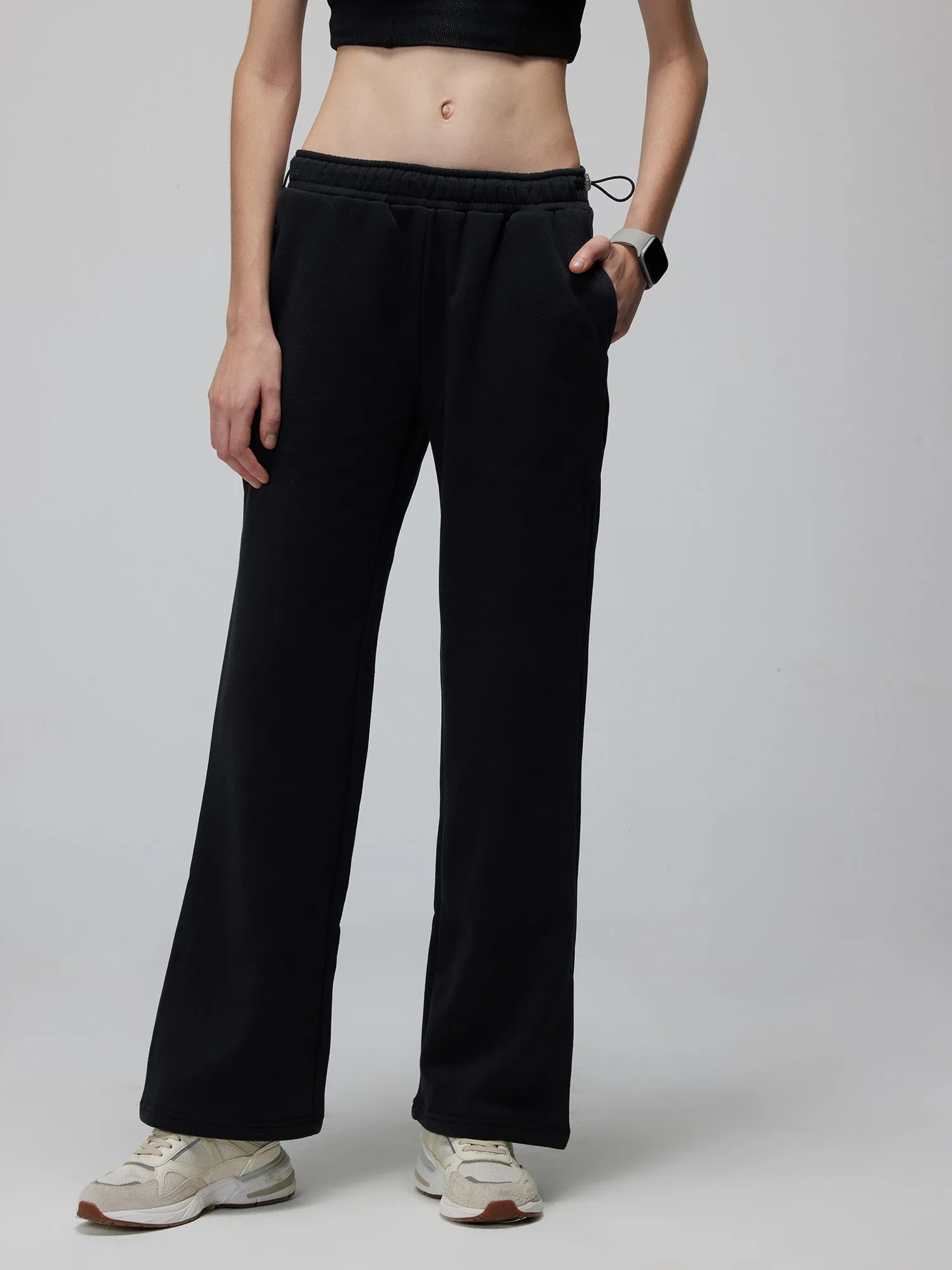 Black Relaxed Wide Leg Pants