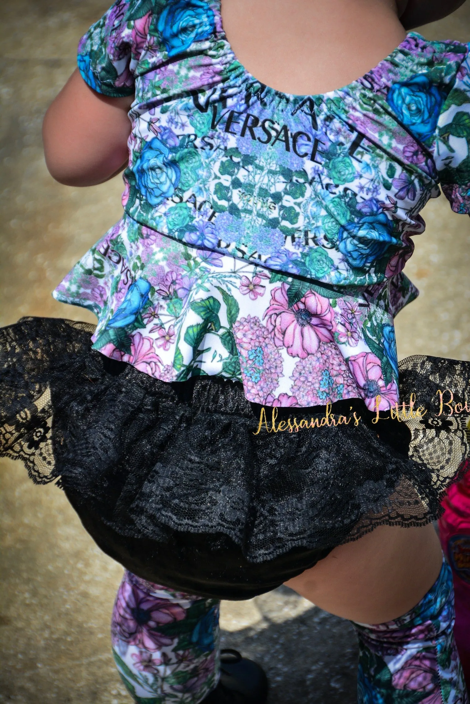 Black Velvet Lace Skirted Bloomers