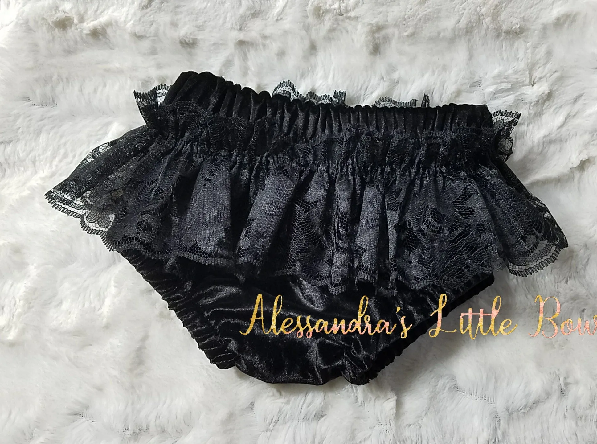 Black Velvet Lace Skirted Bloomers