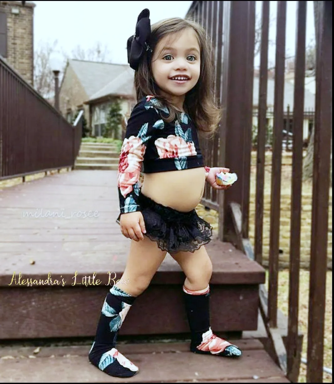 Black Velvet Lace Skirted Bloomers