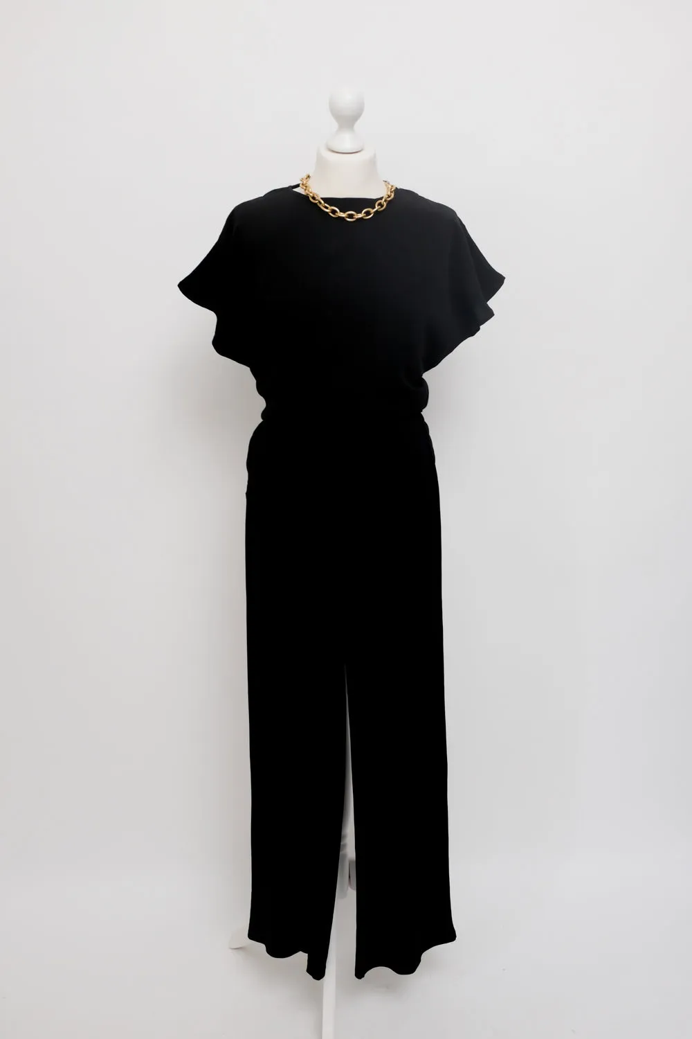 BLACK VISCOSE RELAXED VINTAGE BLOUSE