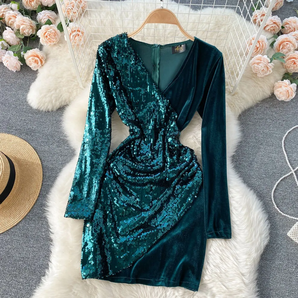 Blisse Velvet Sequin Dress