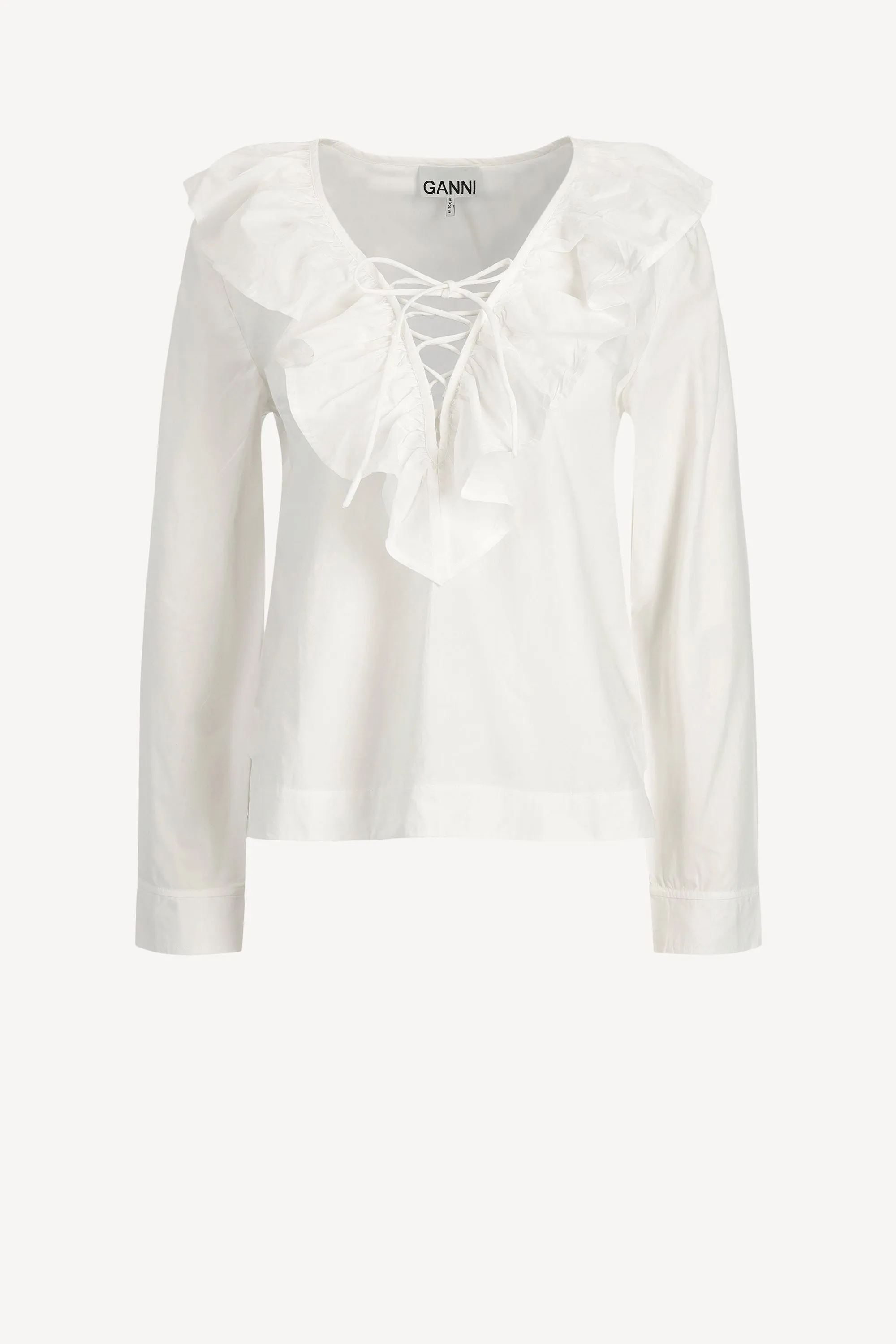 Bluse Ruffle in Bright White