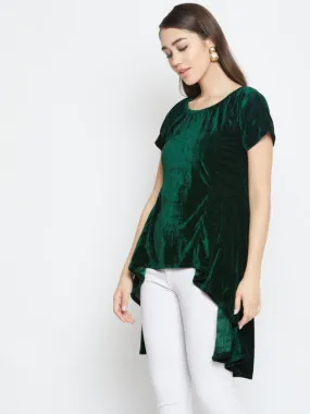 Bottle Green Velvet Top