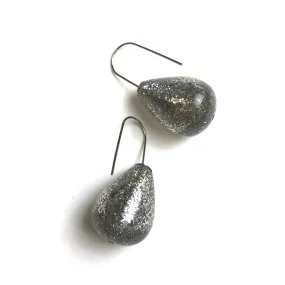 Bright Silver Glitter Bomb Drop Earrings