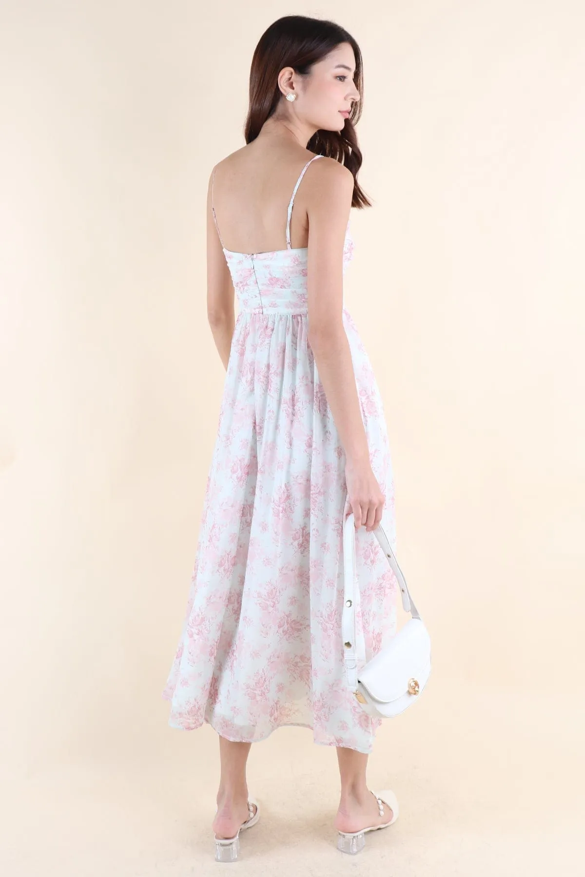 CECILY FLORAL MAXI IN MUTED RED