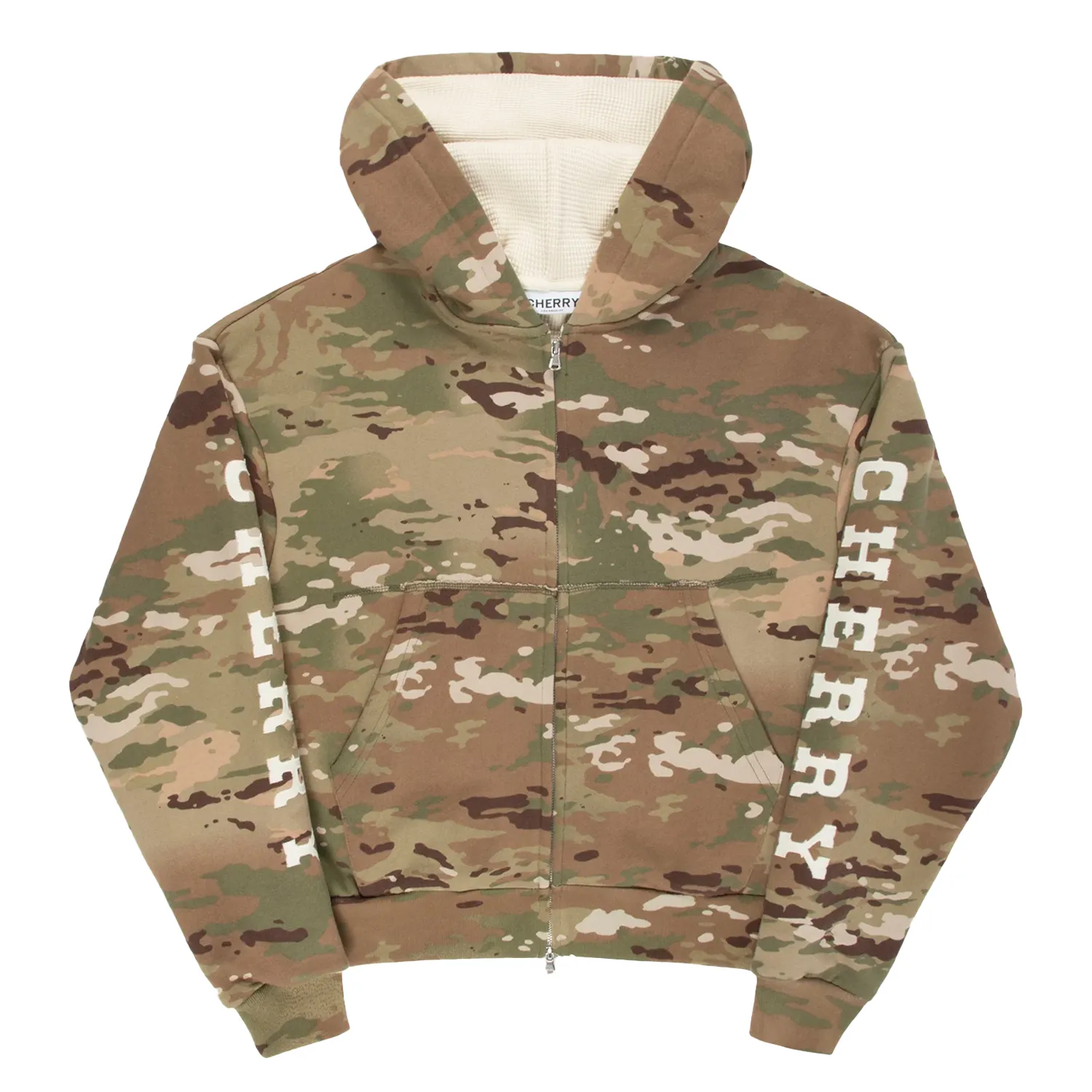 Cherry LA Thermal Zip-Up Sweatshirt Camo