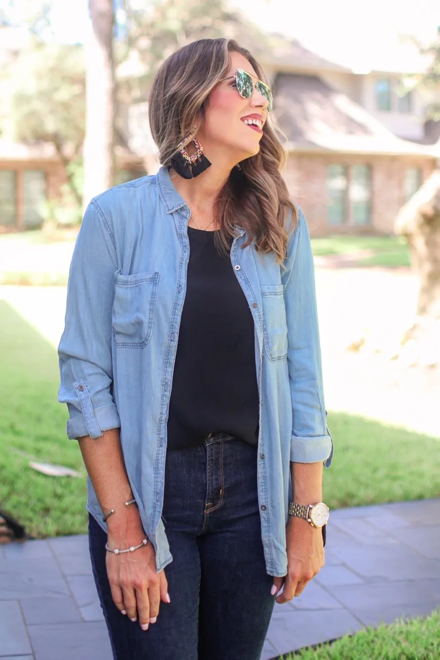 Chic Chambray Top