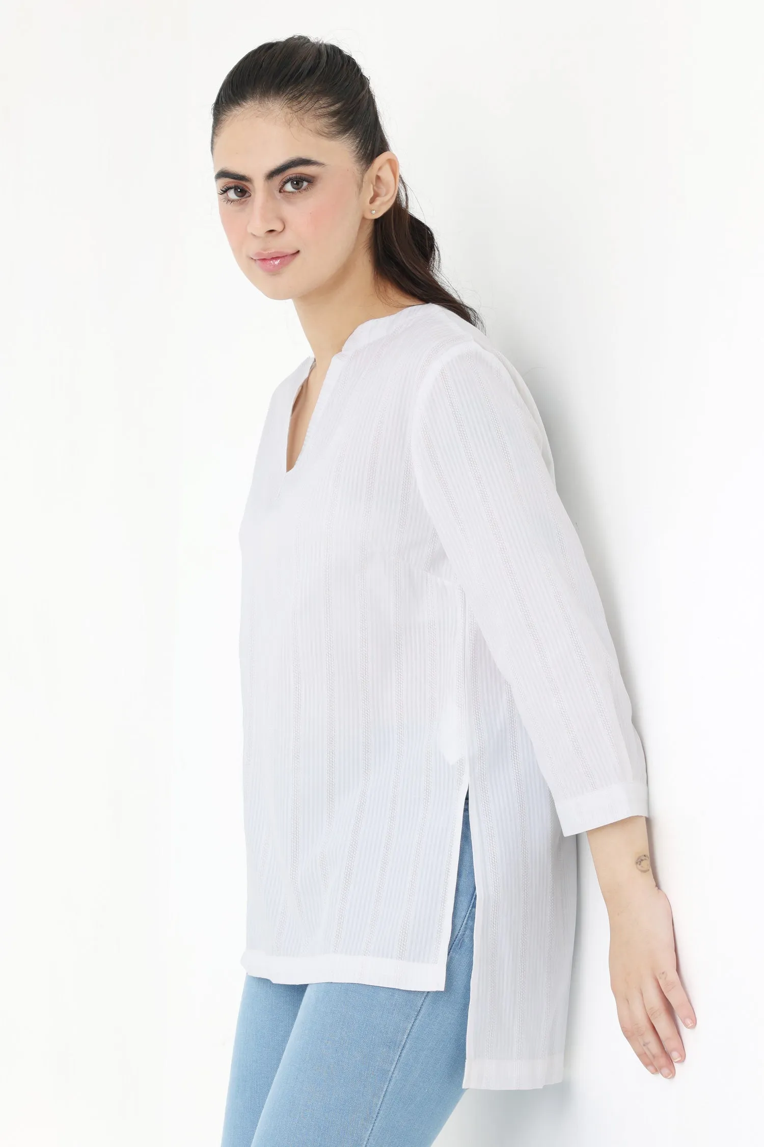 CHIC SILHOUETTE SHIRT-WHITE