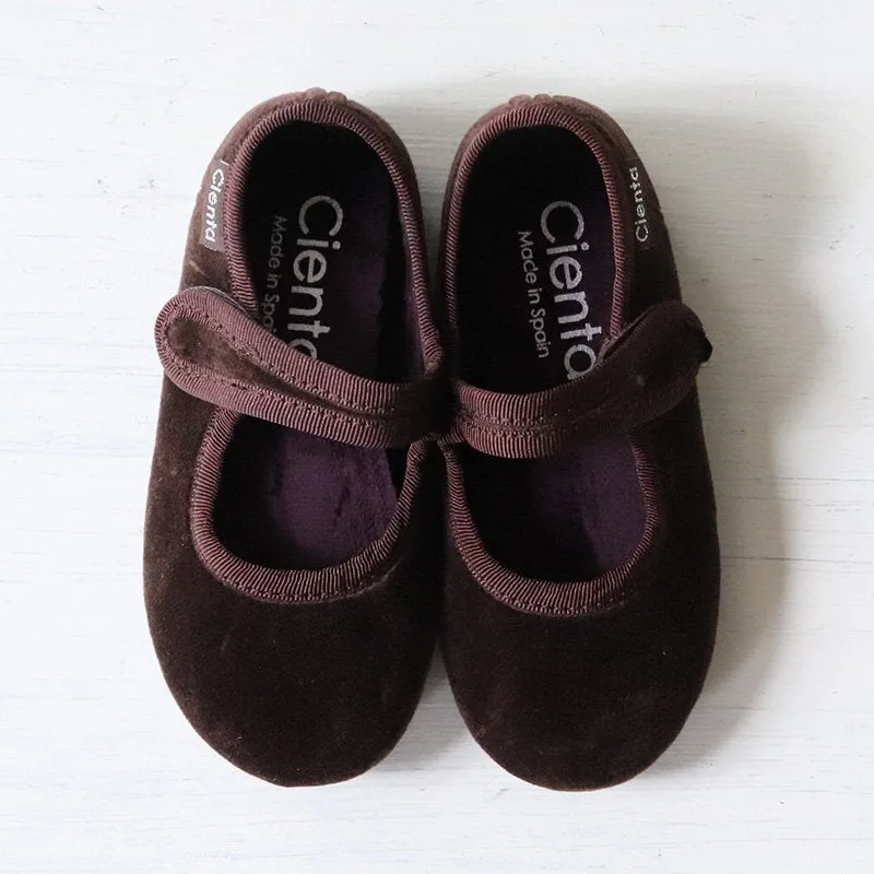 Cienta Velvet Ballerina - Marron