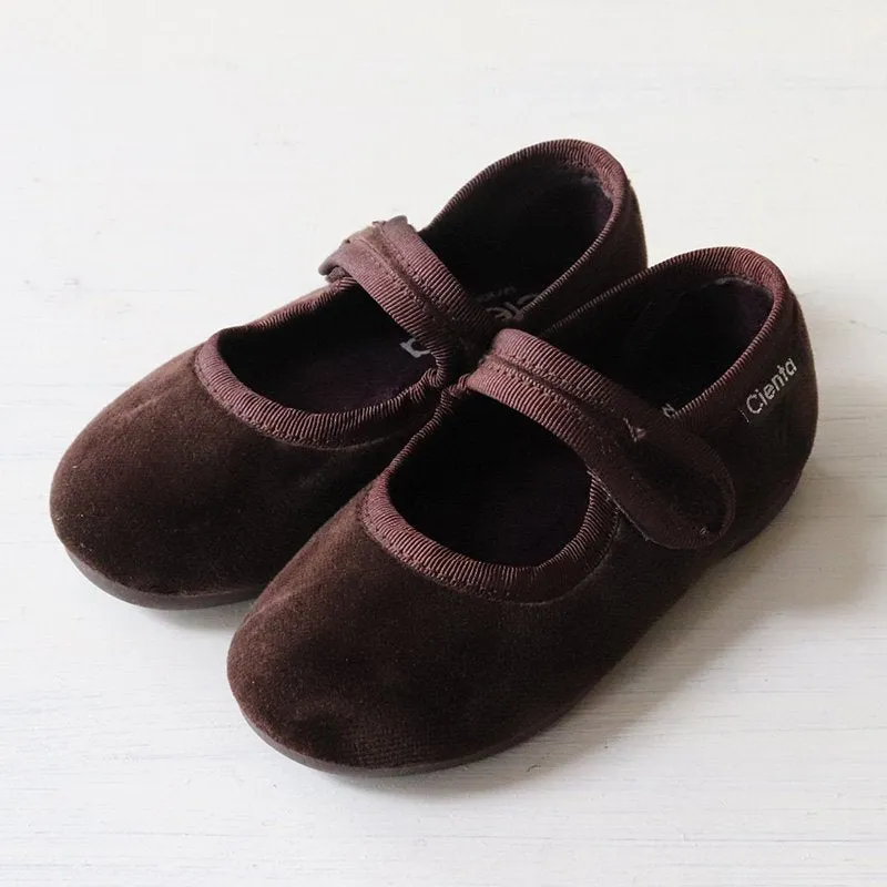 Cienta Velvet Ballerina - Marron