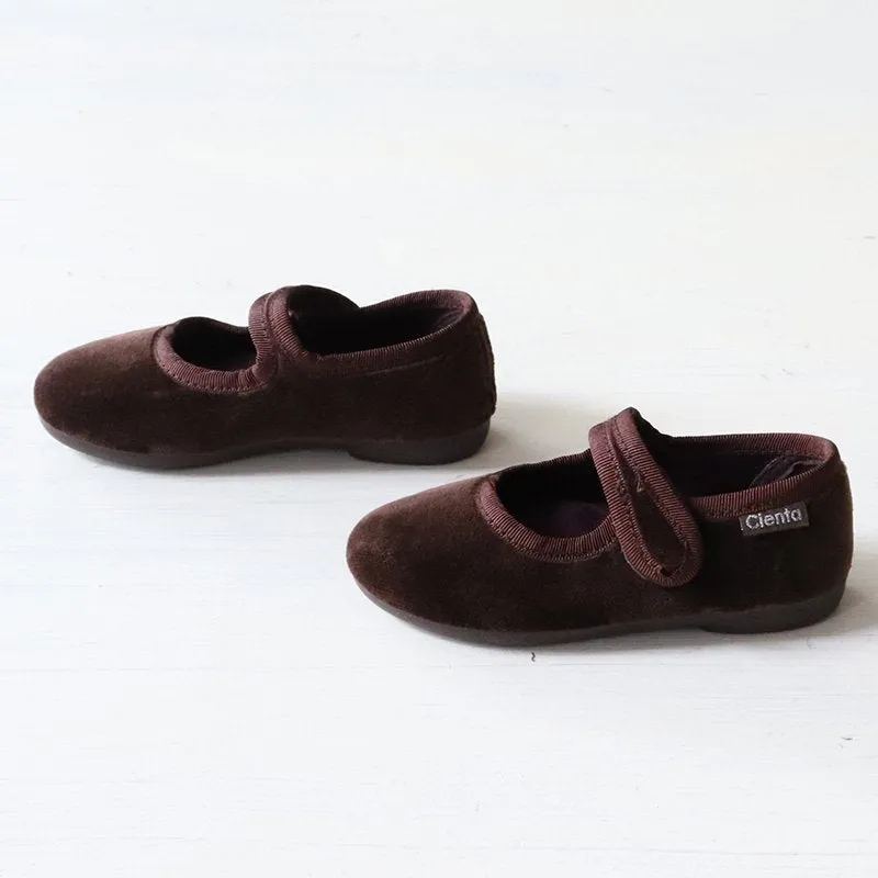 Cienta Velvet Ballerina - Marron