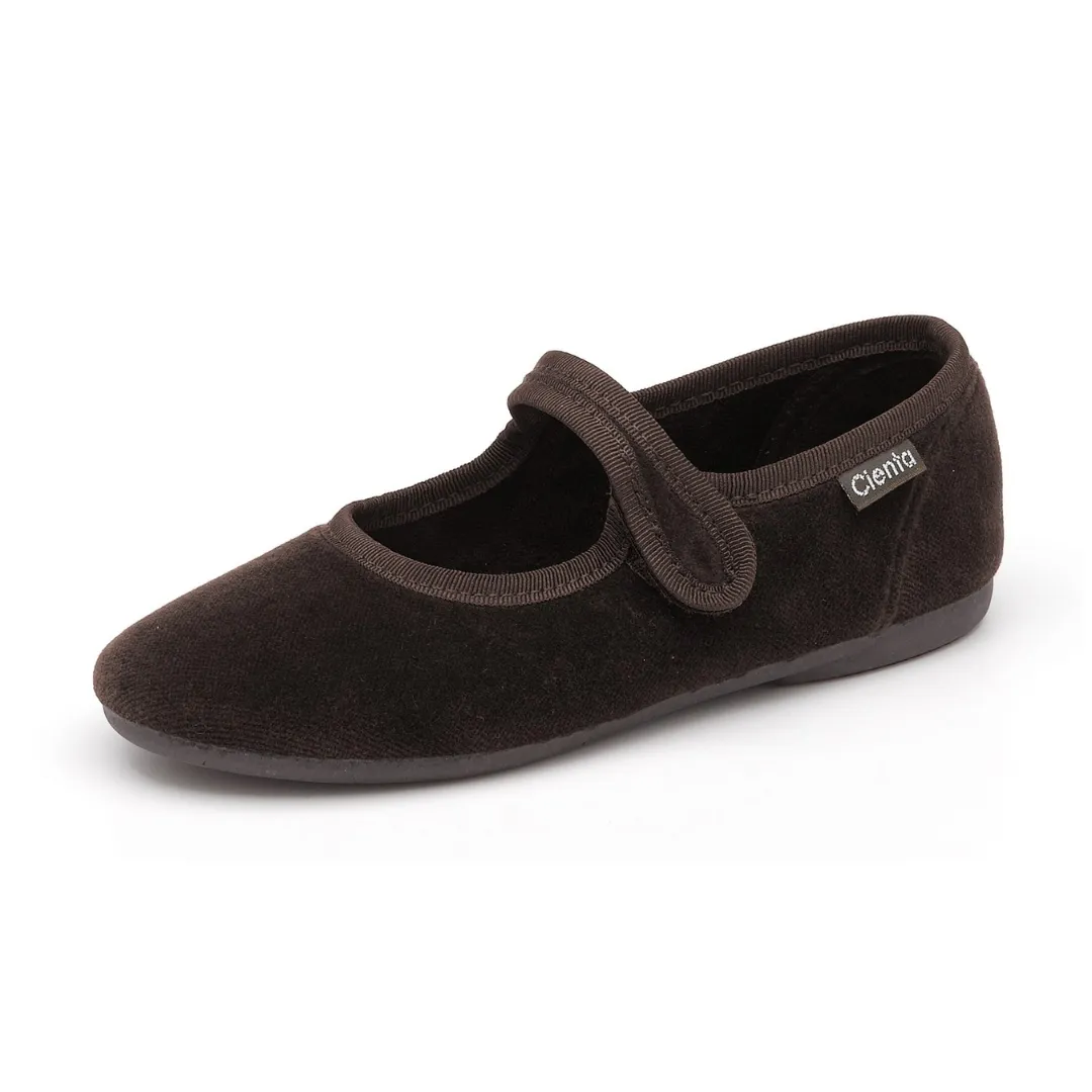 Cienta Velvet Ballerina - Marron