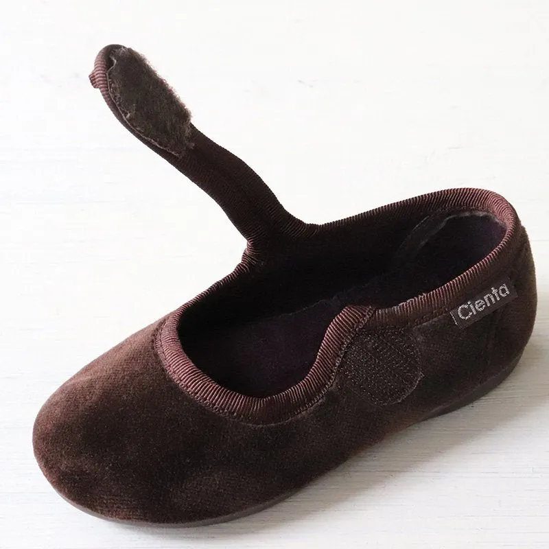 Cienta Velvet Ballerina - Marron