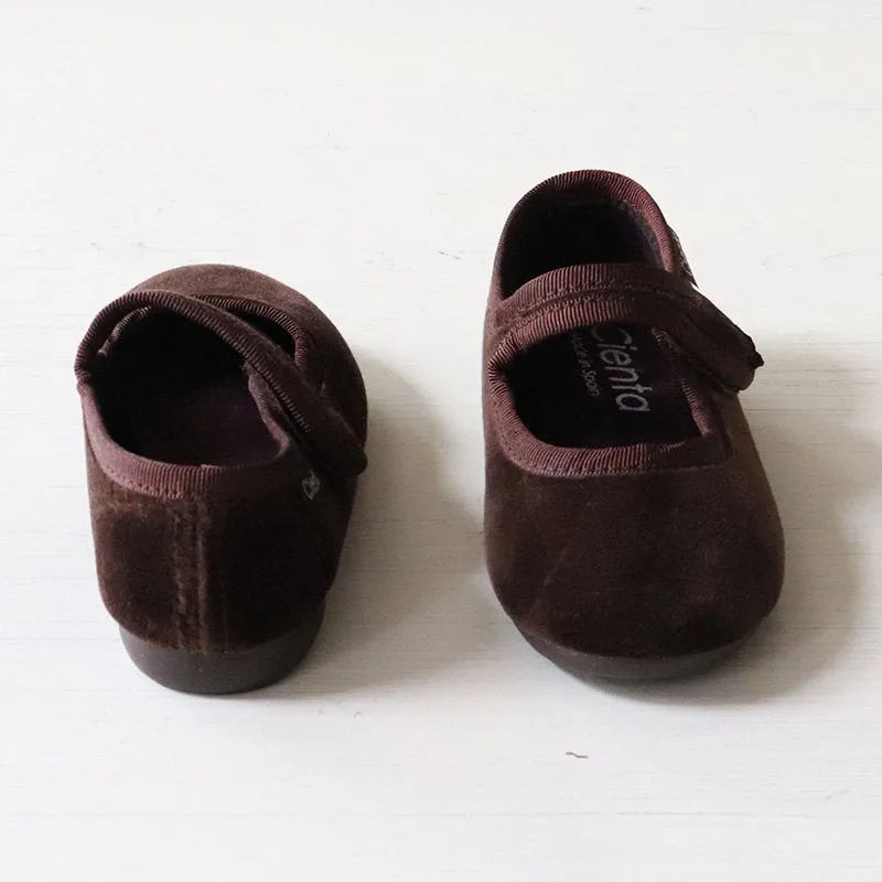 Cienta Velvet Ballerina - Marron