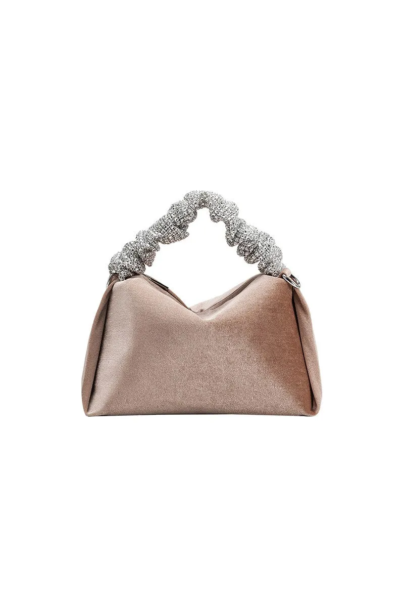 Estela Taupe Velvet Bag