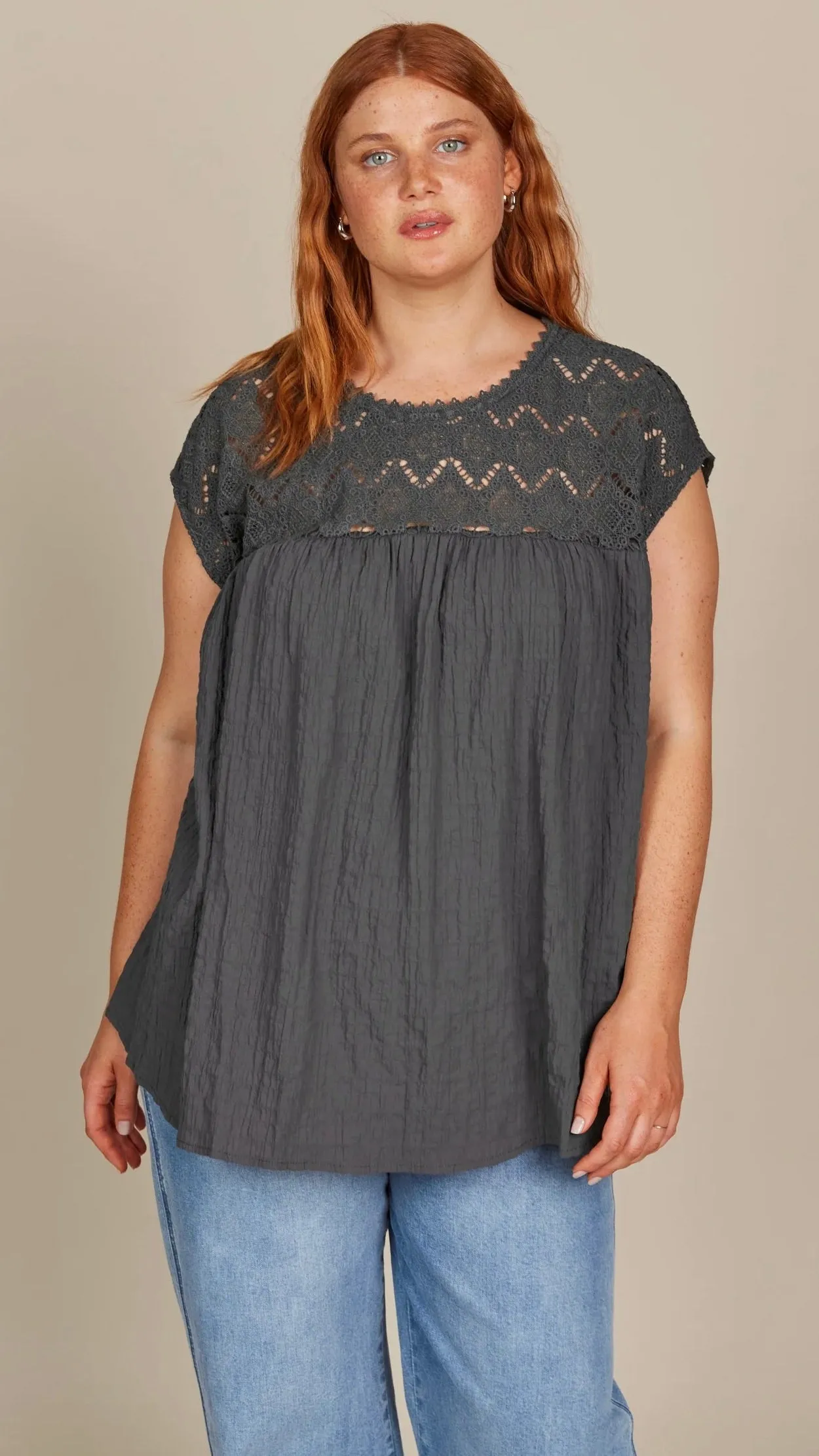 Fleur Relaxed Top Graphite