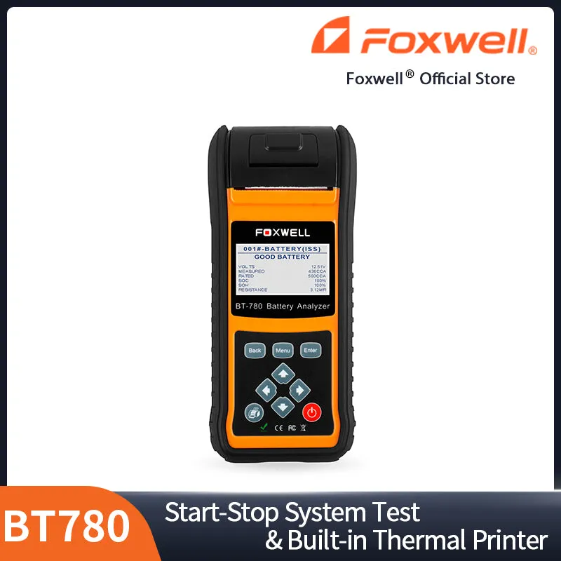 Foxwell BT780 Battery Analyzer Supports Start-Stop System Test With Built-in Thermal Printer