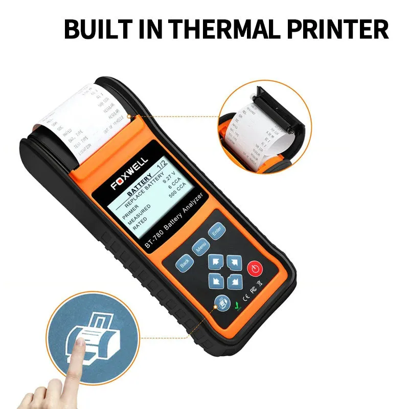 Foxwell BT780 Battery Analyzer Supports Start-Stop System Test With Built-in Thermal Printer