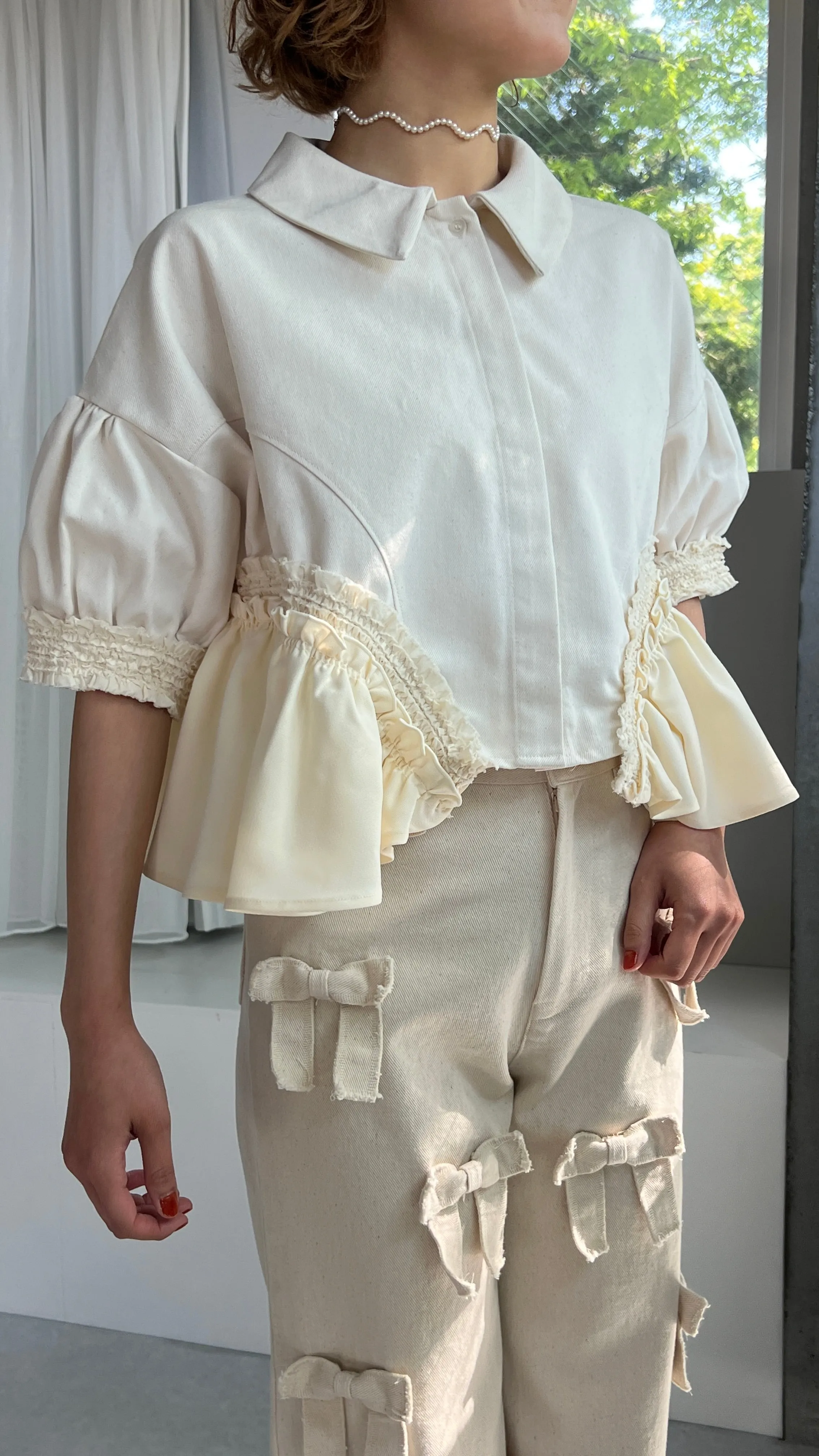 Frill short jacket