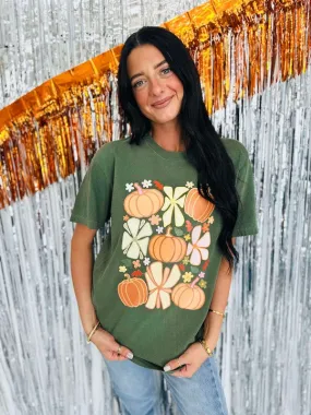 Funky Pumkin Flower Box Collage DTF Tee