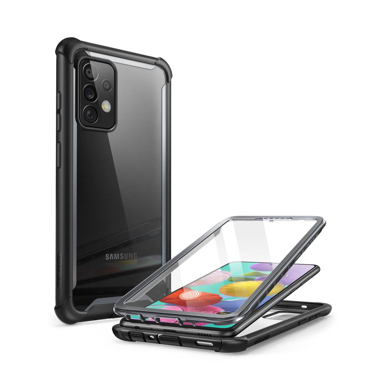 Galaxy A72 Ares Clear Rugged Case - Black