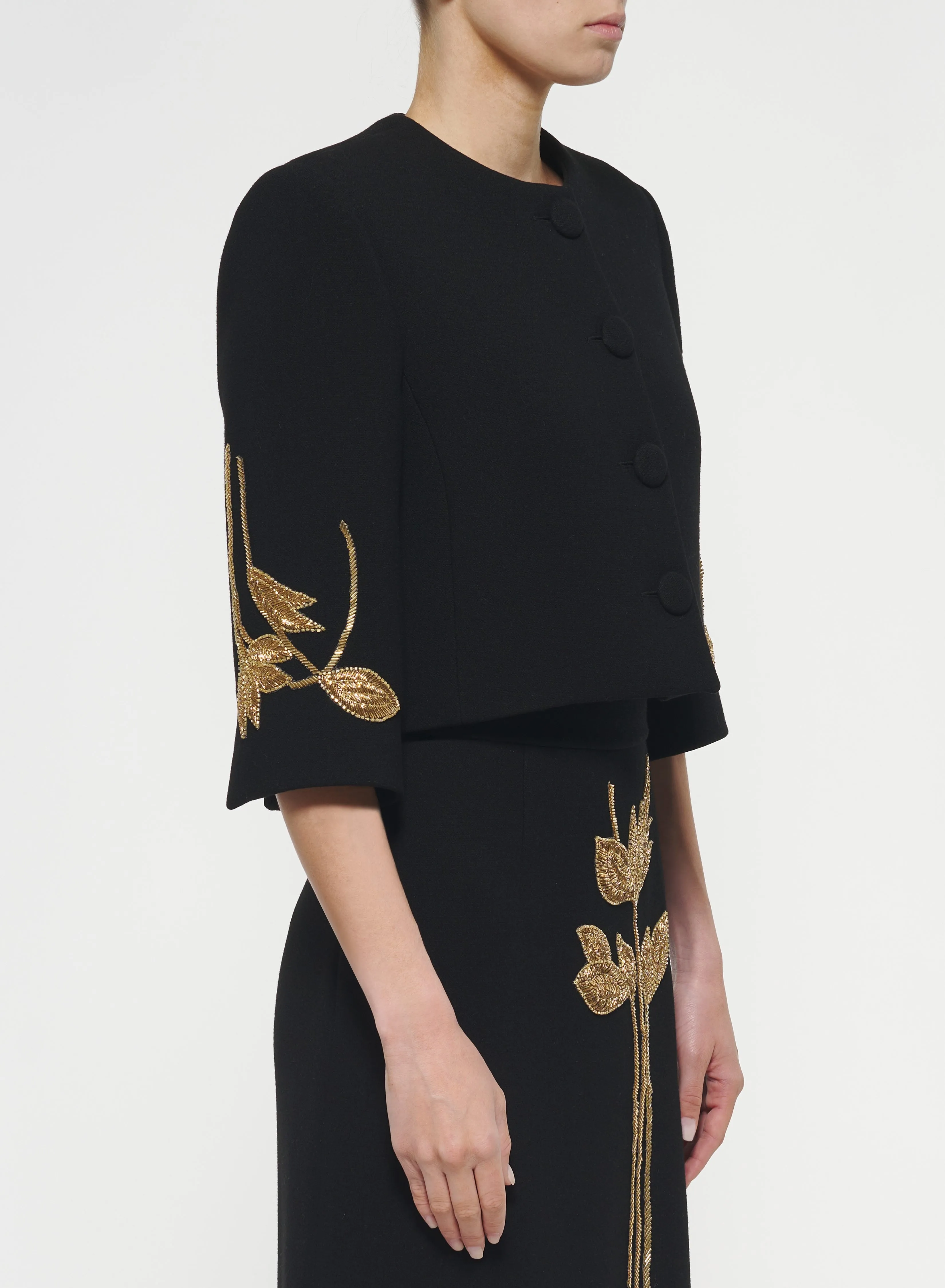 Gold Foliage Embroidered Jacket