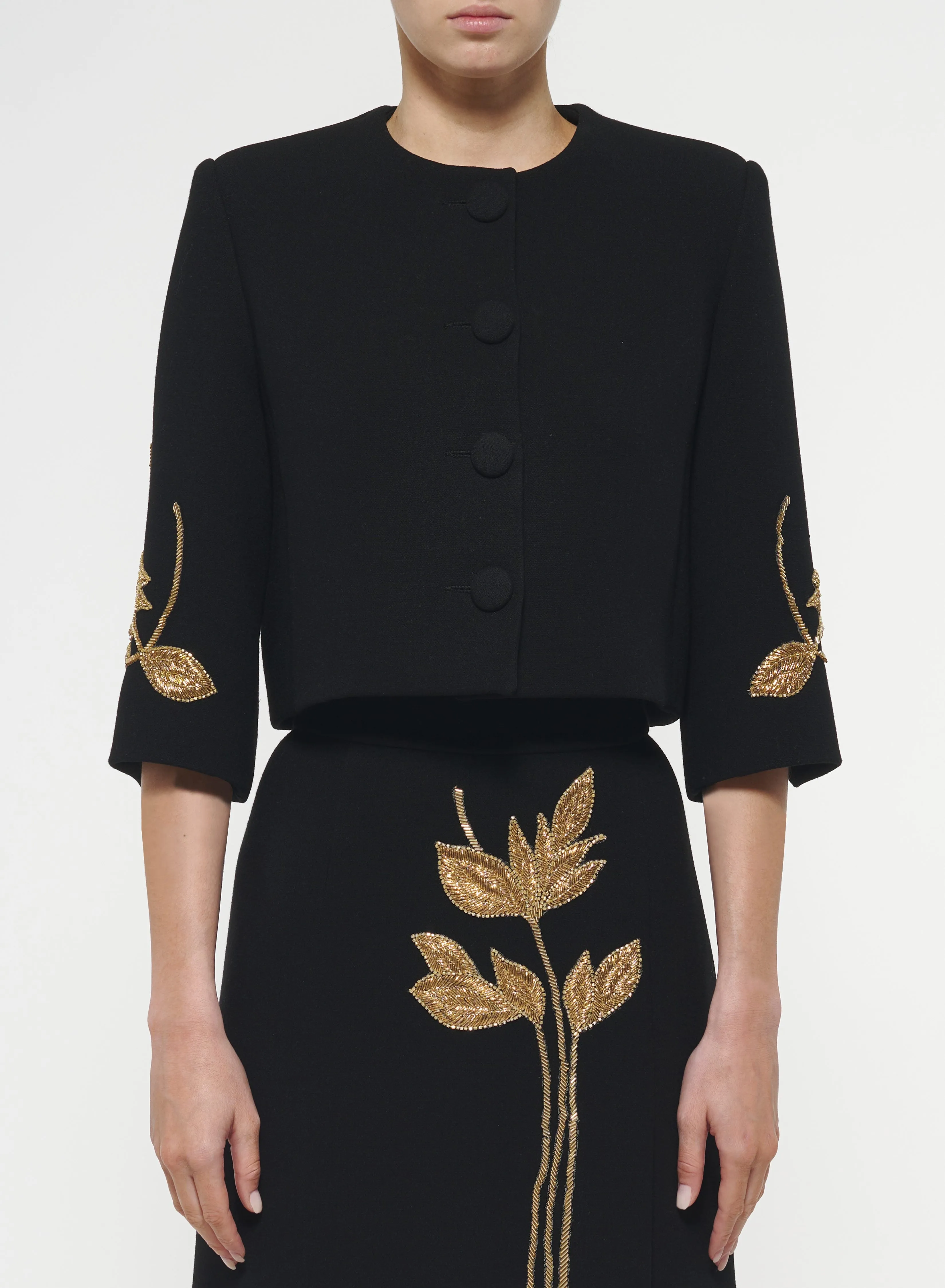 Gold Foliage Embroidered Jacket