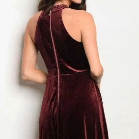 Holly Burgundy Velvet dress