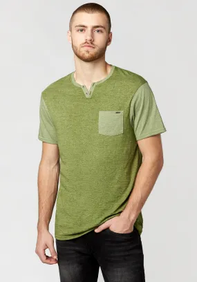 Kaddy Men's T-Shirt with Tonal Trim in Green - BM23555