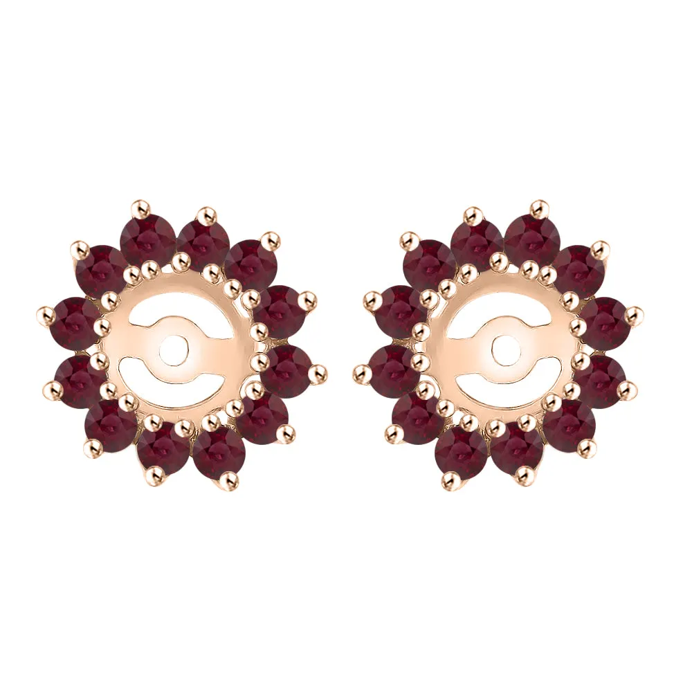 KATARINA Ruby and Diamond Earring Jackets (1/2 cttw)