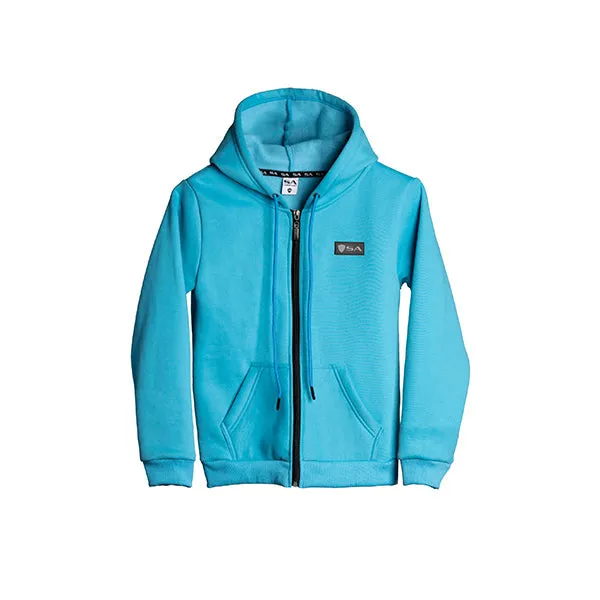 Kids Full Zip Hoodie | Bright Blue