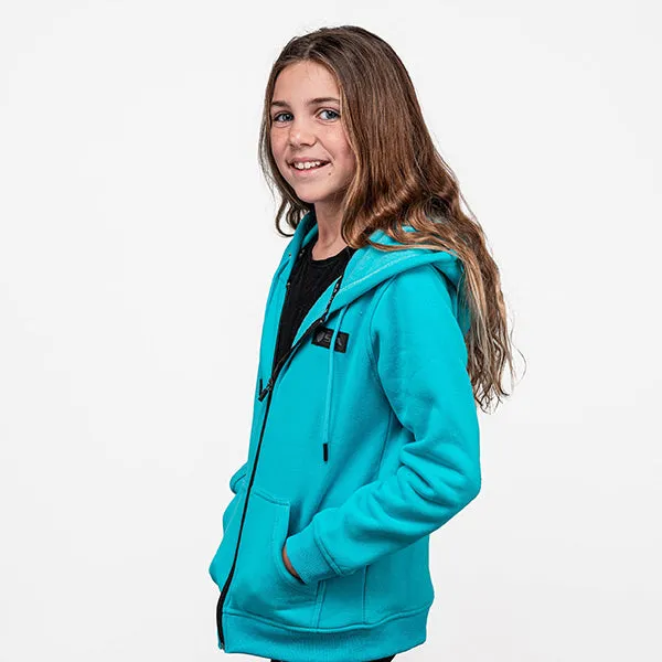 Kids Full Zip Hoodie | Bright Blue