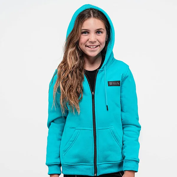 Kids Full Zip Hoodie | Bright Blue