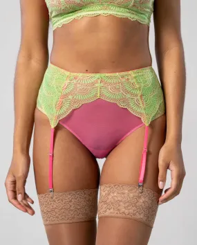 Lace Suspender Bright Lime