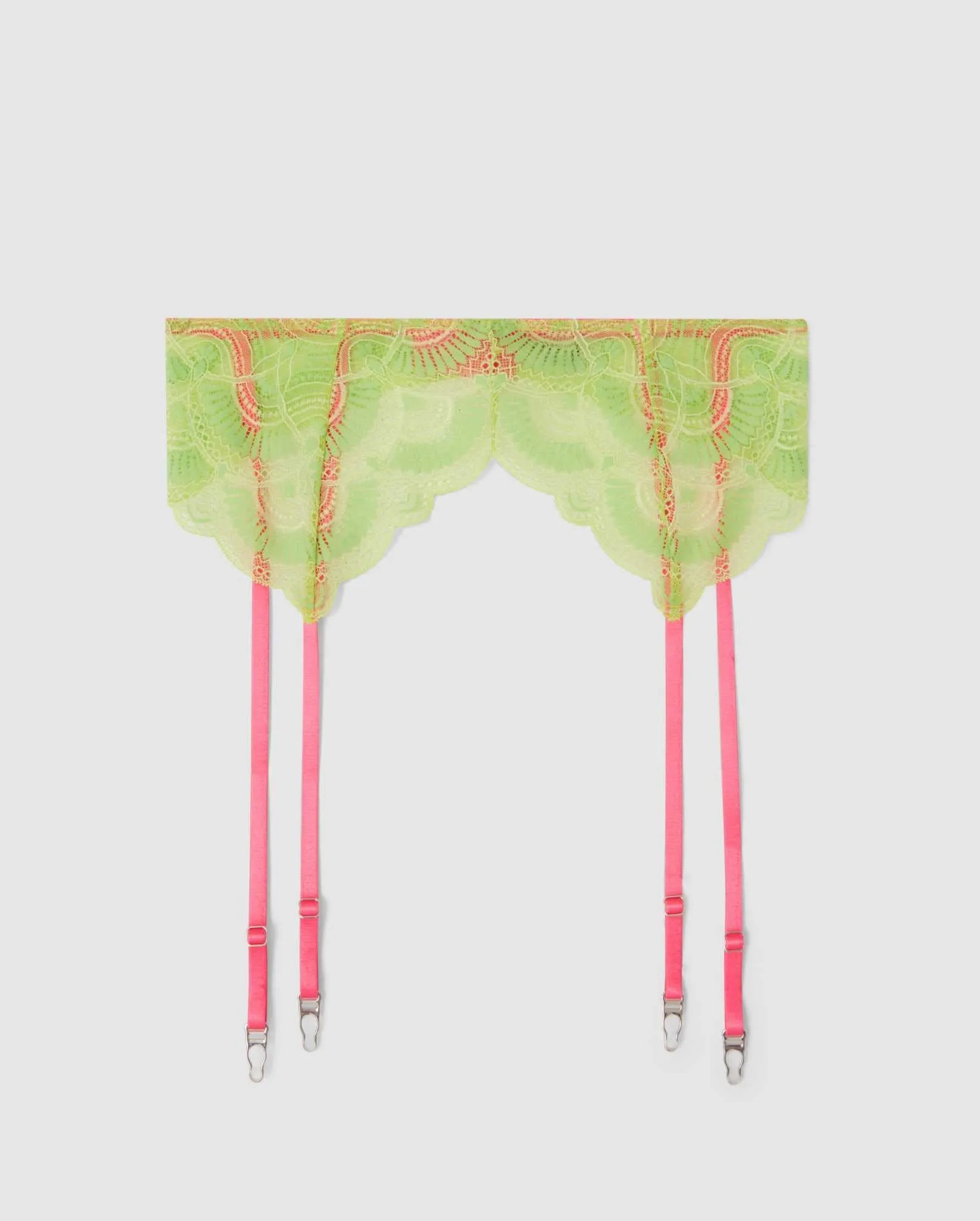 Lace Suspender Bright Lime