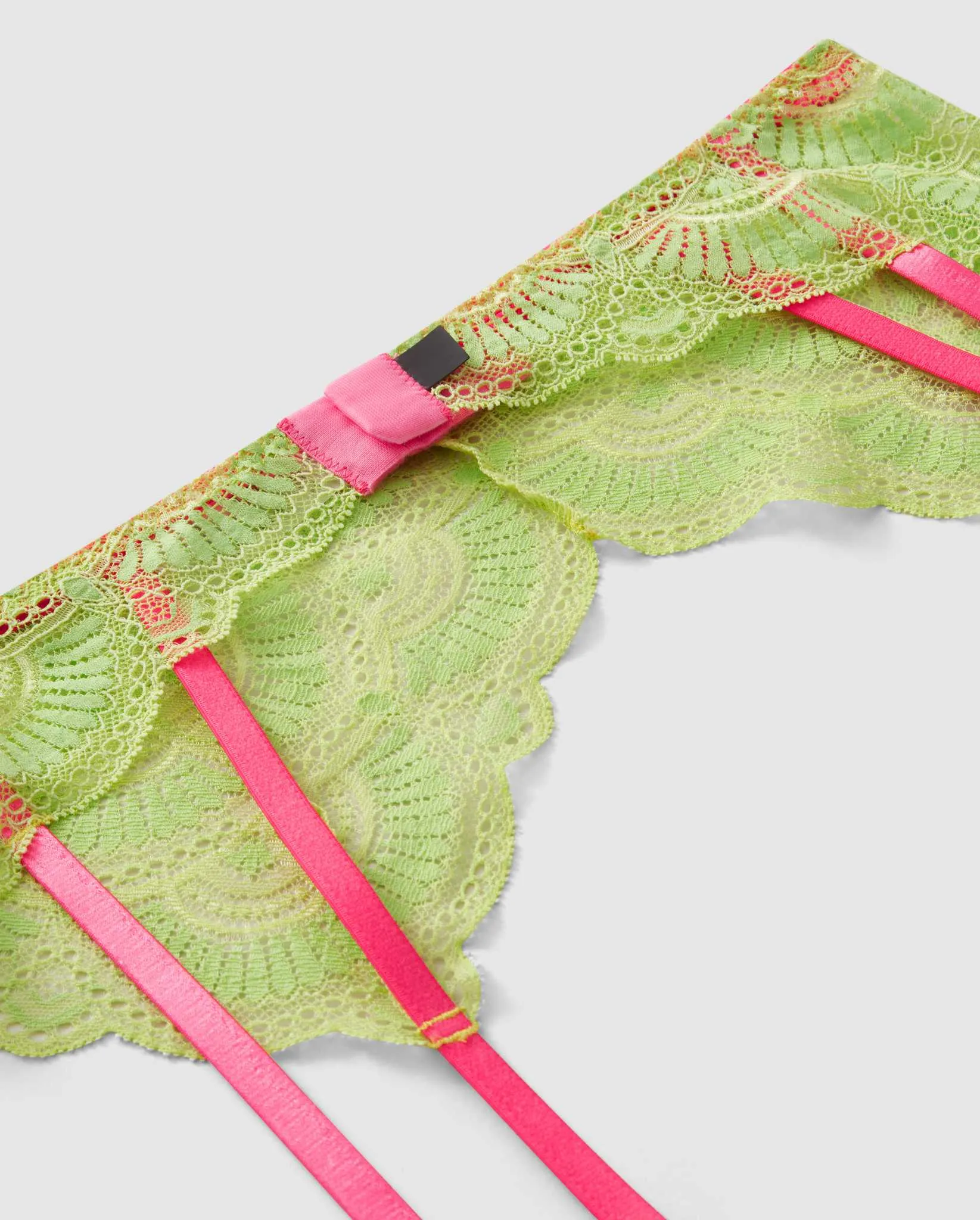 Lace Suspender Bright Lime