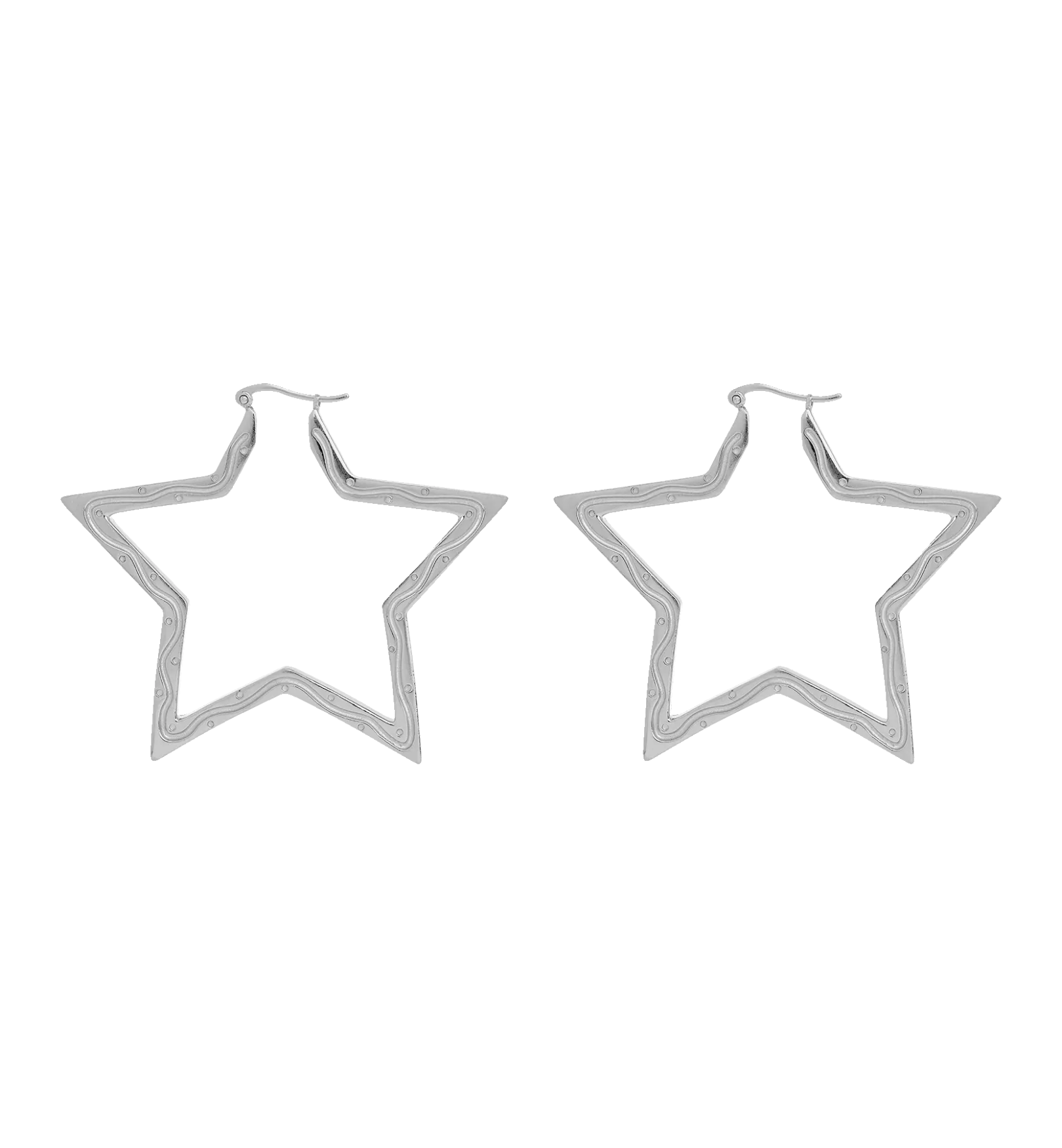 Large Funky Star Hoop Earrings