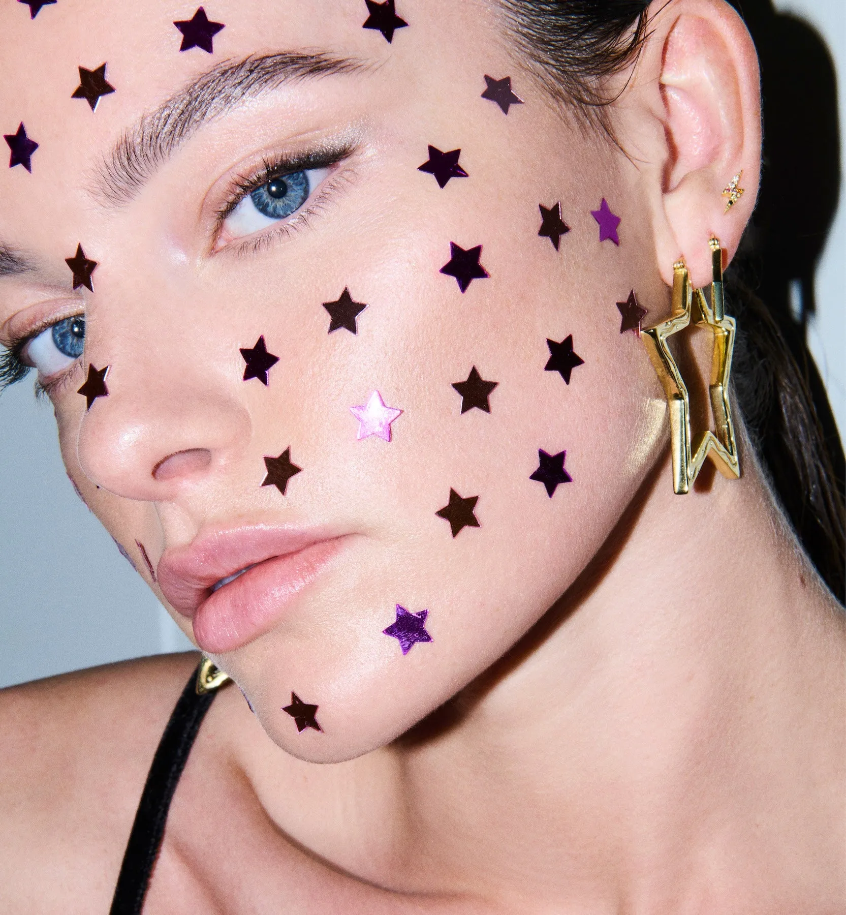 Large Funky Star Hoop Earrings