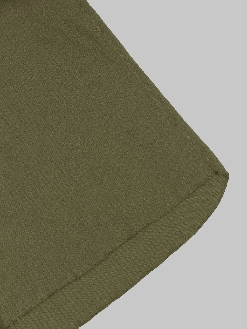 Loop & Weft Double-Faced Jacquard Henley Thermal Shirt in Army Olive