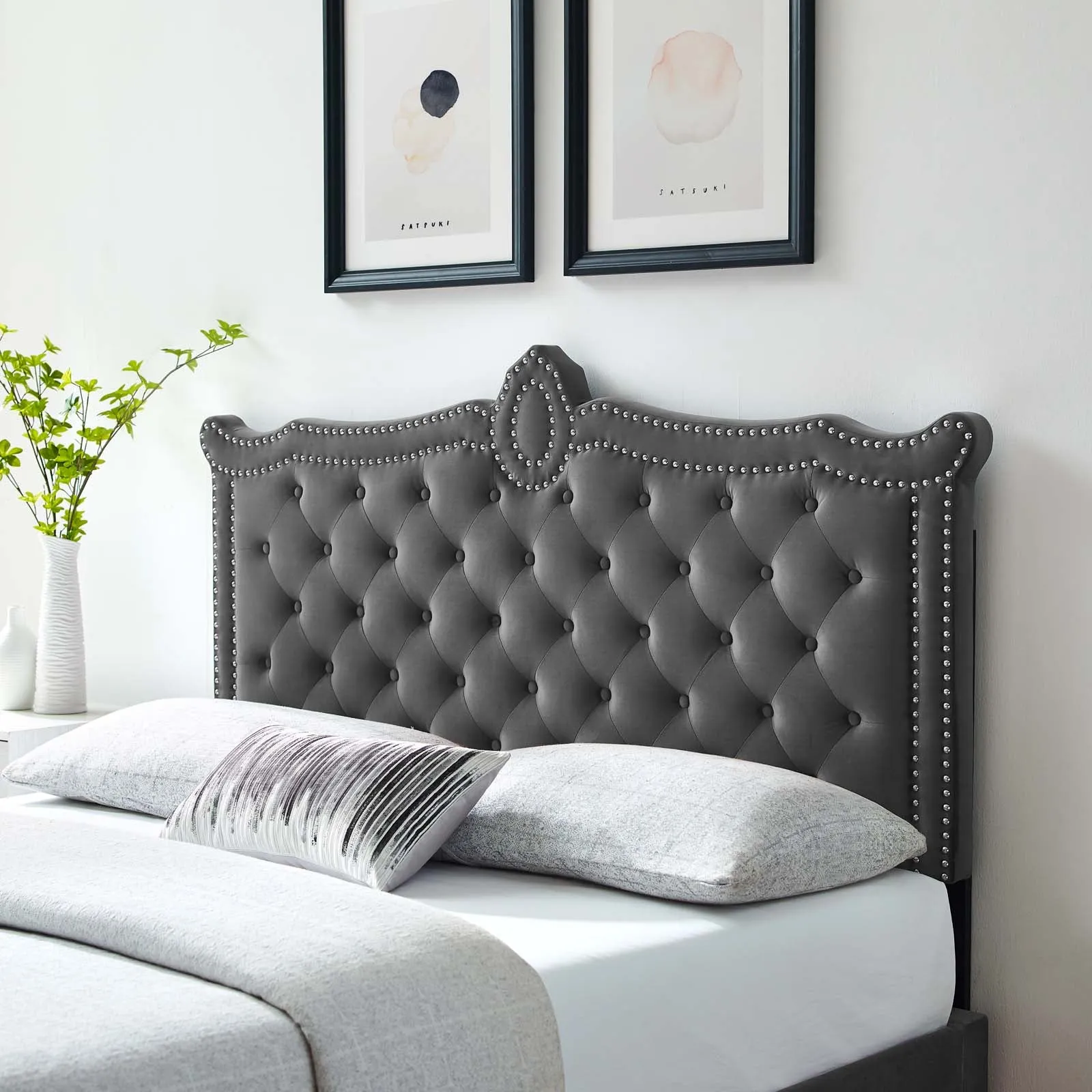 Louisa Tufted Performance Velvet Headboard